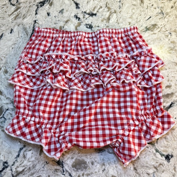 Rare Editions 2pc Red Gingham Ruffle Split back Set - Picture 7 of 9